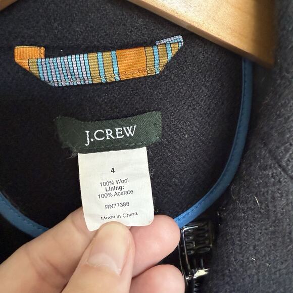 J Crew Women’s Wool Blazer Size 4 Short Navy Cinch‎ Waist - Picture 11 of 13